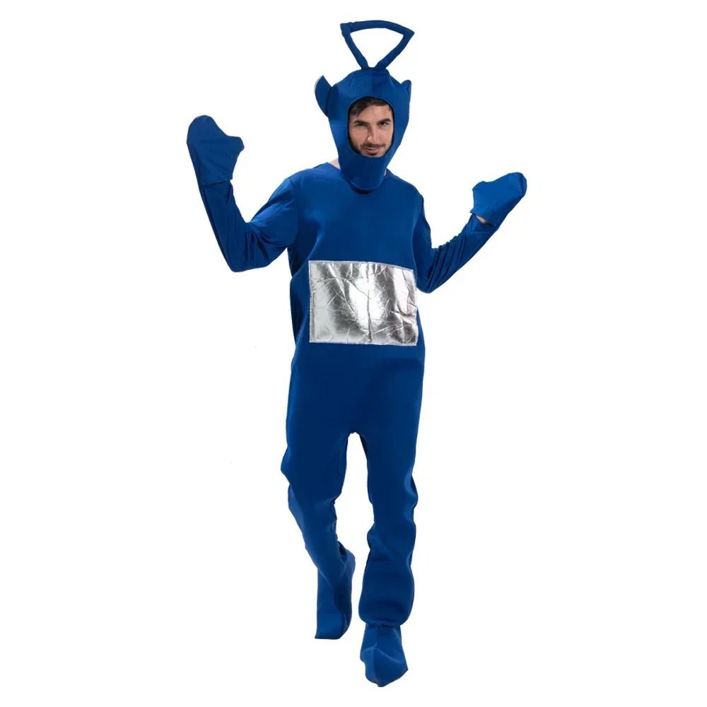 Cosplay Costume for Adult Jumpsuit Headgear Funny Tinky Winky Dipsy Laa-Laa Po Halloween Carnival Costume Clothes