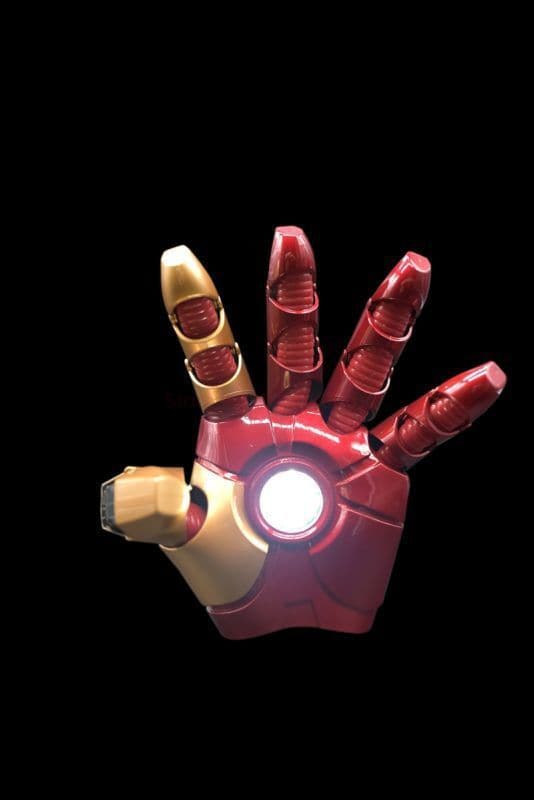 Hot Mk43 Avengers Marvel 1:1 Iron Man Glowing Arm Gloves Cosplay Performance Props Wearable Figure Toys Gifts