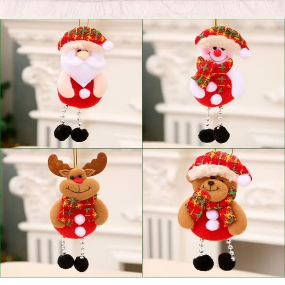 The New Christmas Decorations Old People Small Pendant, Christmas Tree Accessories Cloth Small Pendant Gifts 4pcs