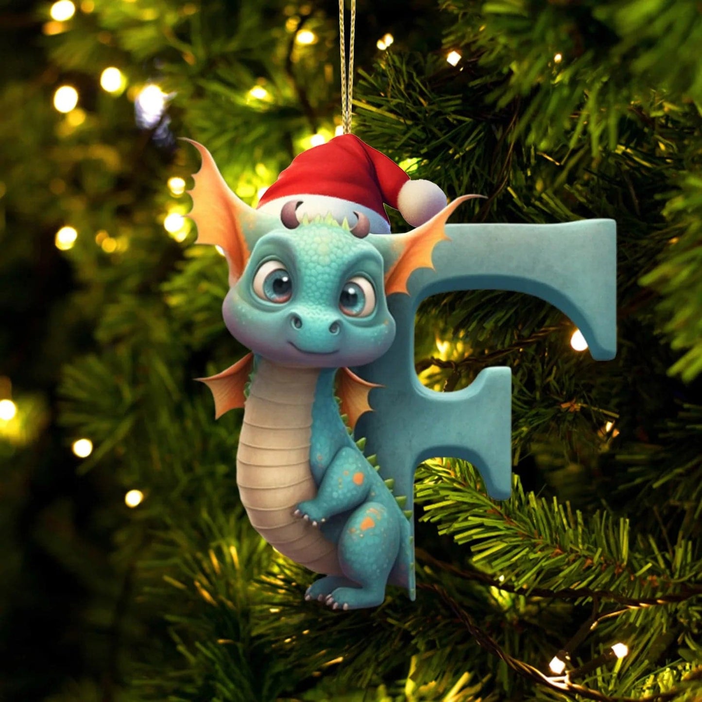 26 Letters New Christmas Decorations Christmas Dragon Baby Egg Acrylic Christmas Tree Hanging Ornaments