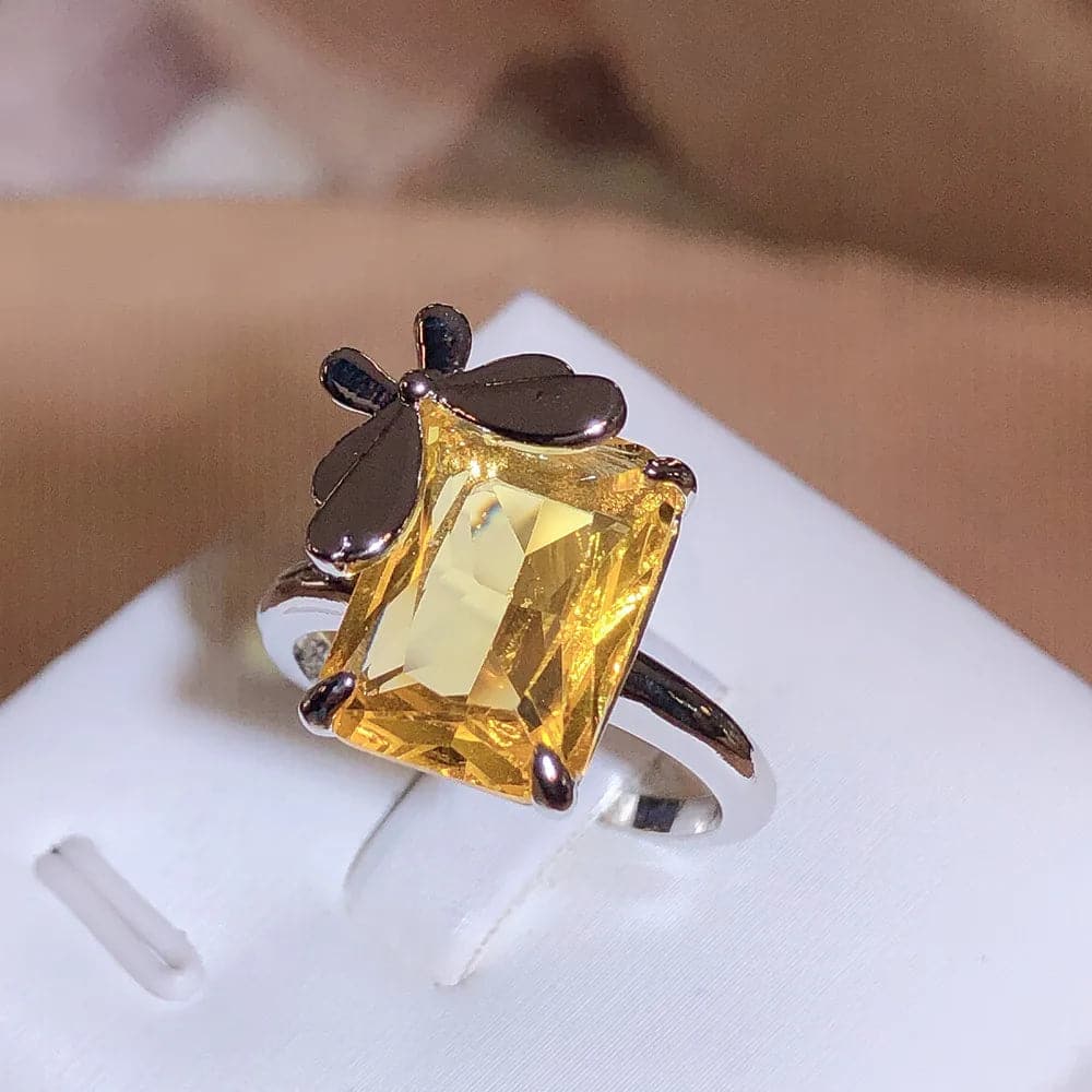 Luxury Sapphire Crystal Couple Ring - Topaz Bow Womens Ring