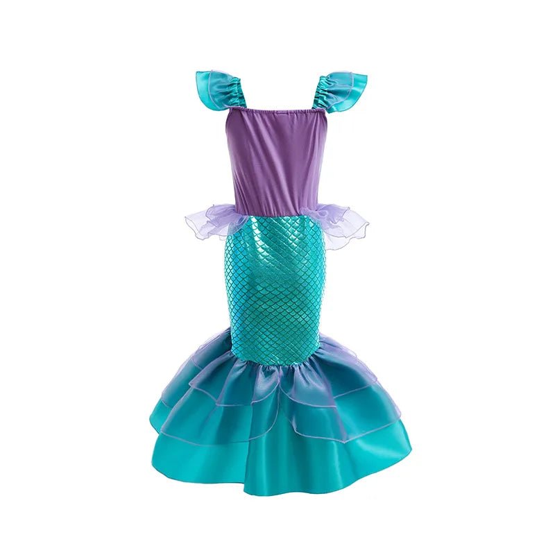 Disney Princess Ariel Cosplay Dress For Girls Halloween Theme Party Mermaid Disguise Outfits Kids Birthday Party Fantasy Costume
