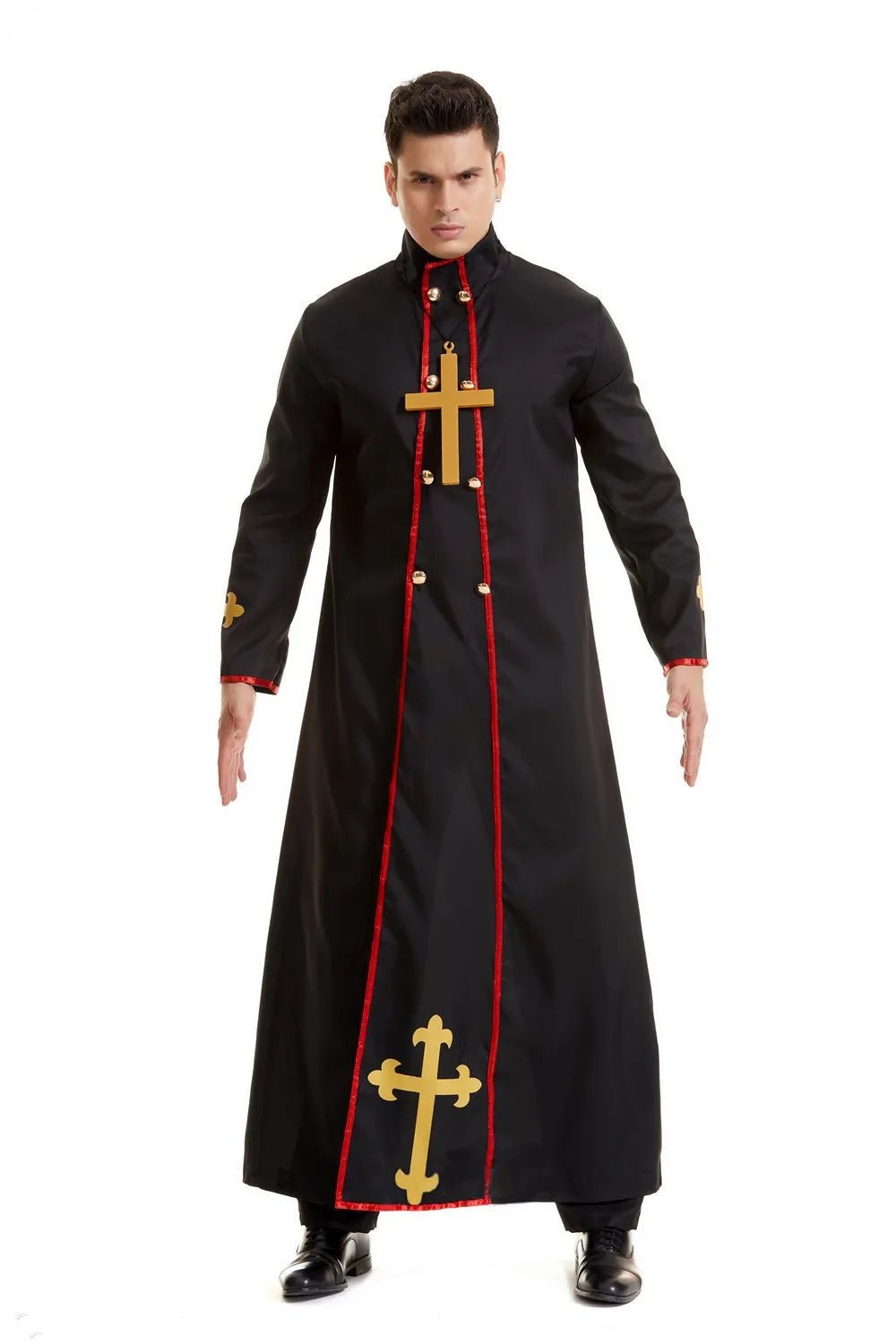 Horror Priest Robe Missionary Priest Cosplay Costumes Halloween Carnival Terror Father Black Robe Men Godfather Cosplay Dress up
