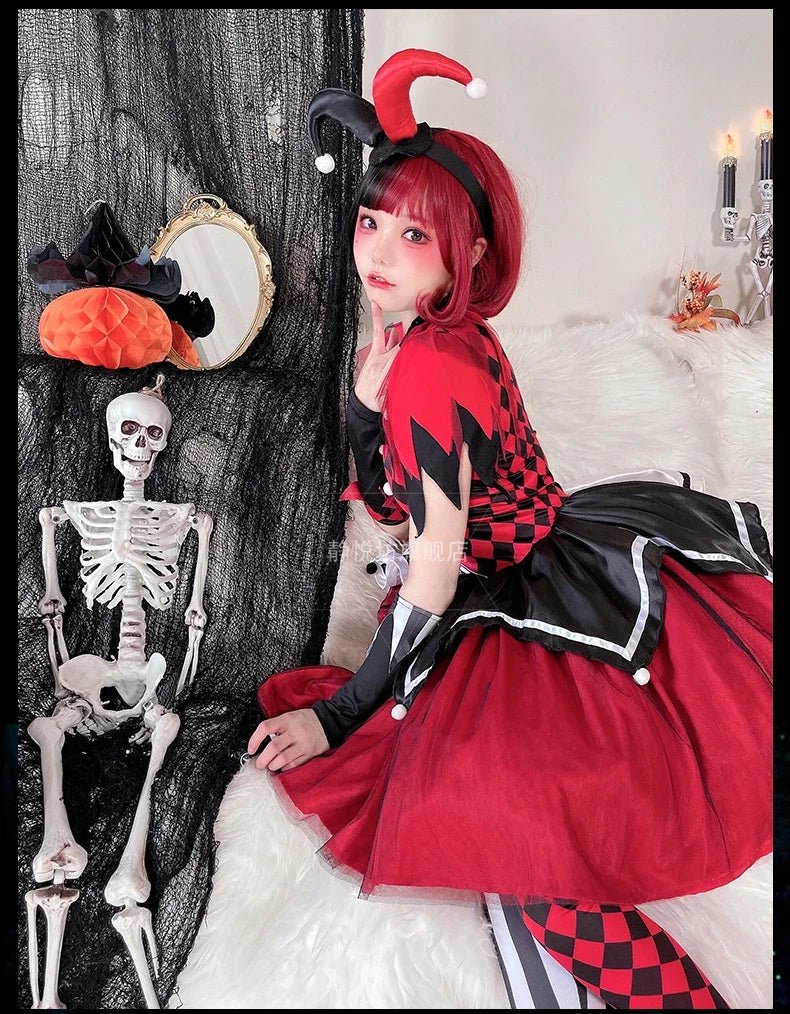 Halloween Costume Clown Cosplay Anime Circus Soul Breaking Clown Dress for Women Disfraz Stage Performance Costume Vestidos 2024