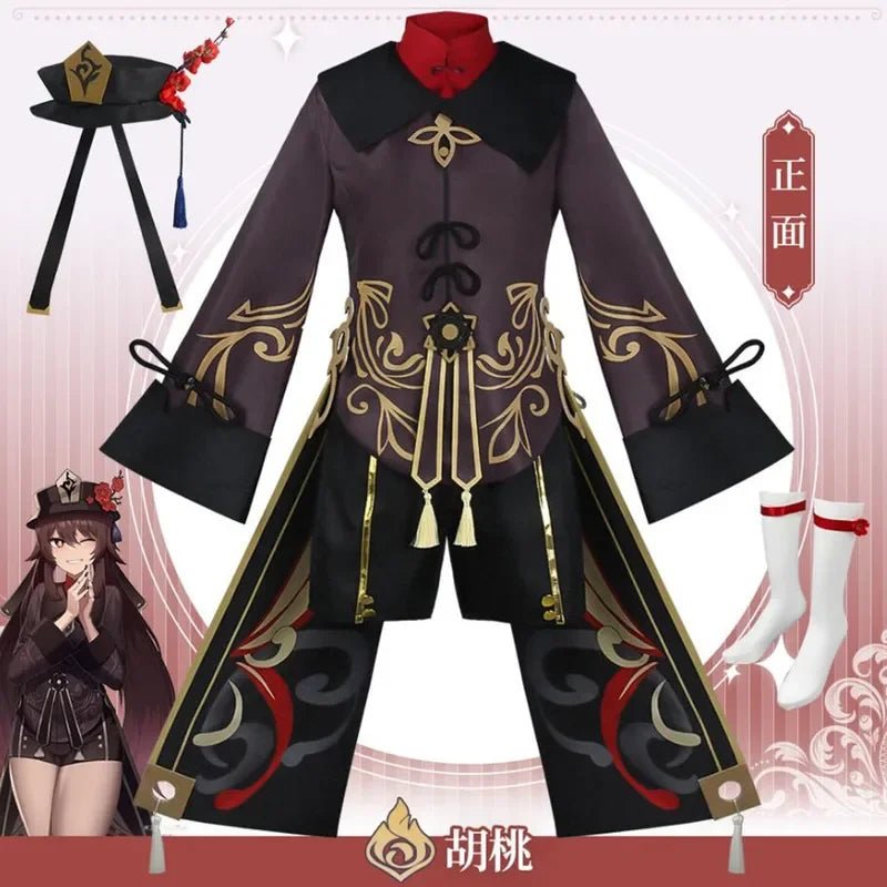 New 2024 anime Genshin impact Hulai Hu costume women Halloween clothes wigs