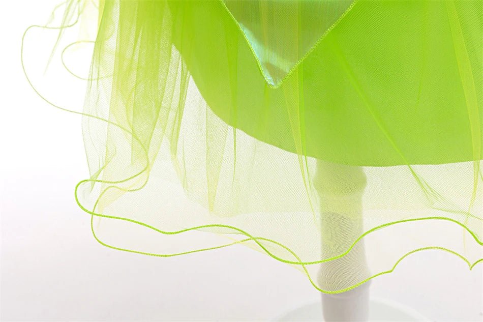 Tinker Bell Girls Fairy Princess Dress Kid Cosplay Elf Costume Tinkerbell Halloween Carnival Party Clothes Fantasy Green Vestido