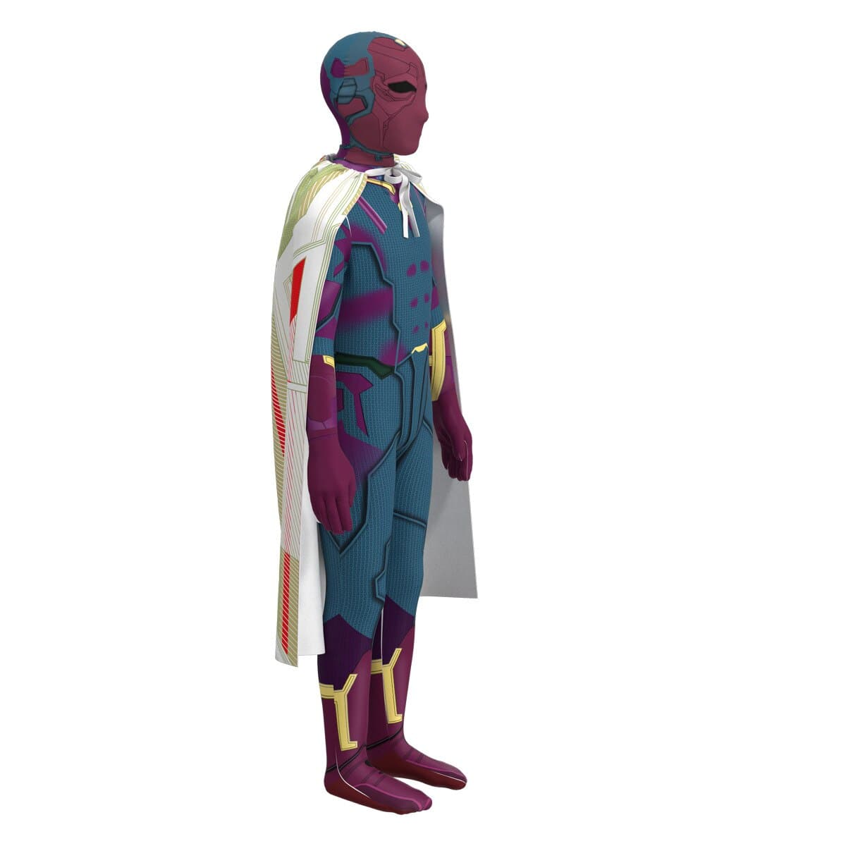 Superhero Vision Cosplay Costume Victor Shade Outfit Bodysuit with Cape Wanda Vision Cosplay Halloween Outfit for Audlt Men Kids