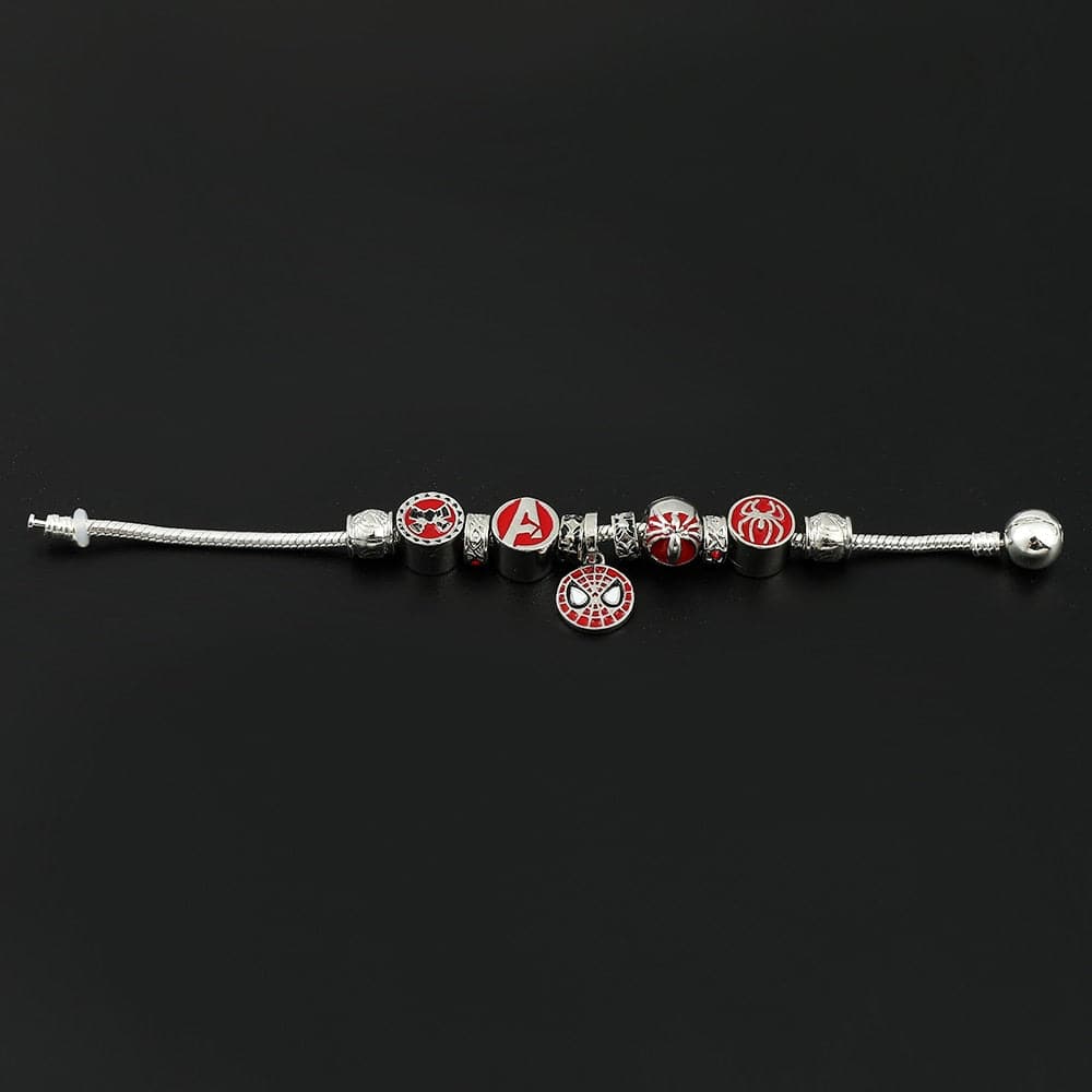Marvel Superhero Spiderman Charm Bracelet Avengers Enamel Charm Pendant Bangles Trendy Women Hand Chain Accessories Gifts
