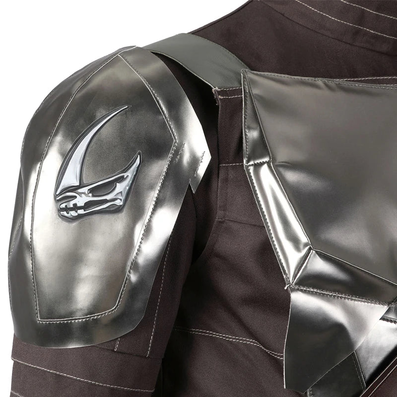 Adult Man Mandalo Cosplay Costume Halloween Din Djarin Leather Cosplay Outfit   Battlesuit Costume Vest Hand Guard Accessories