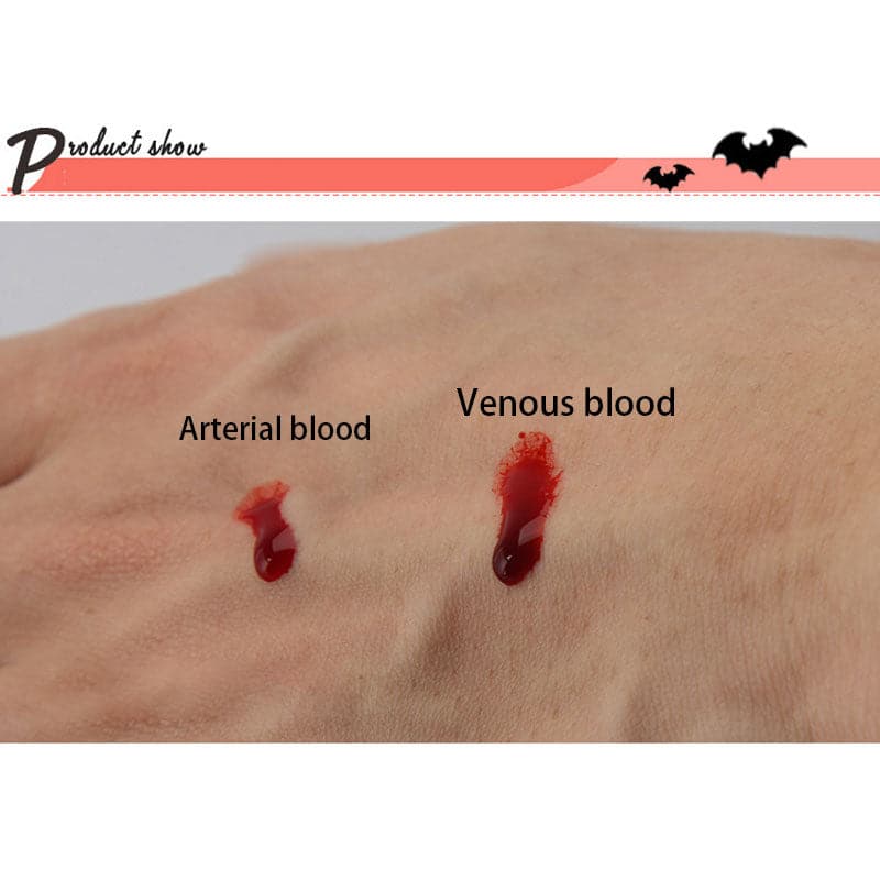 200ML Fake Blood Halloween Vampire Zombie Blood Props Cosplay Makeup, Atmosphere Simulation Props Blood Splash Safe Washable