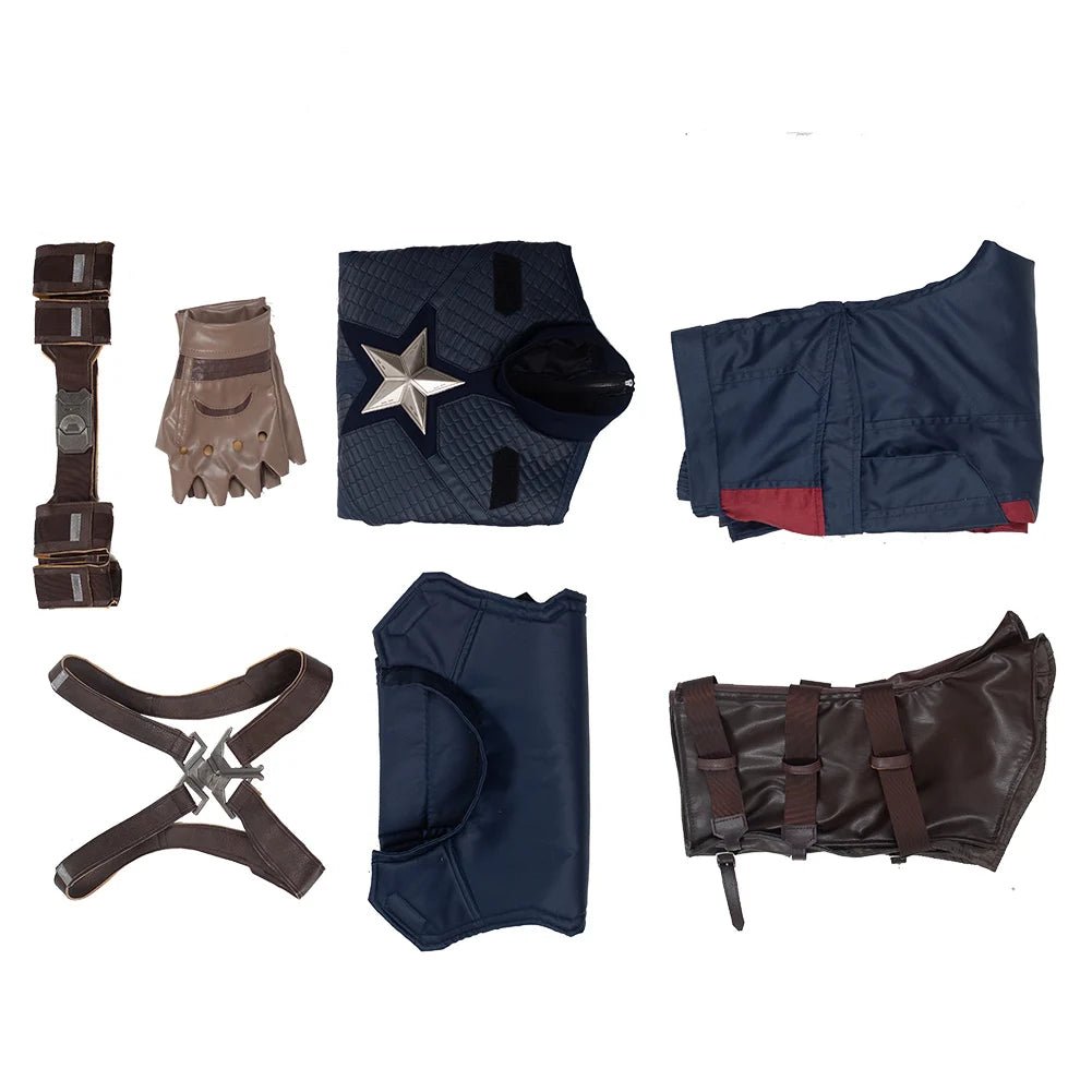 Fantasia Captain Cosplay Steve Costume America Disguise for Adult Men Clothes Superhero Outfits Halloween Carnival Party Suit