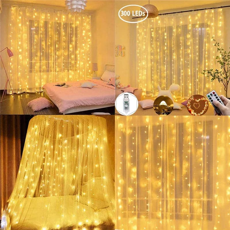 Curtain Garland Led Lights String Christmas Decoration Lights Festival Decoration Holiday Wedding Fairy Lights For Bedroom Home