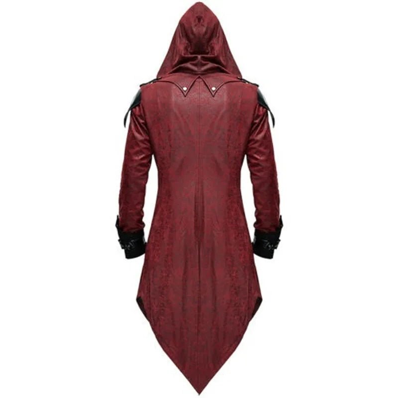 Assassin Cosplay Medieval Man Costume Streetwear Hooded Jackets Outwear Costume Edward Creed Halloween Dress Up Outfit Party