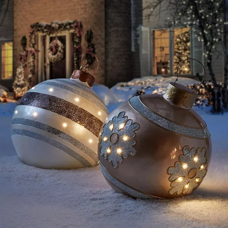2022 Christmas 60CM Outdoor Inflatable Ball Made PVC Giant Large Balls Tree Decorations Outdoor Toy Ball Xmas Gifts Ornaments