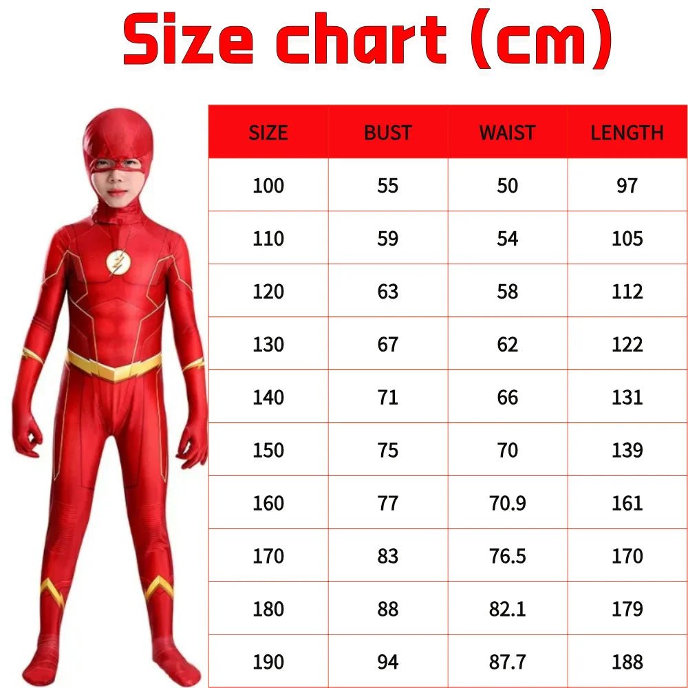 Boys Cosplay Costume Kids Flash  New Year Carnival Party Fancy Dress with Headgear Mask Sets