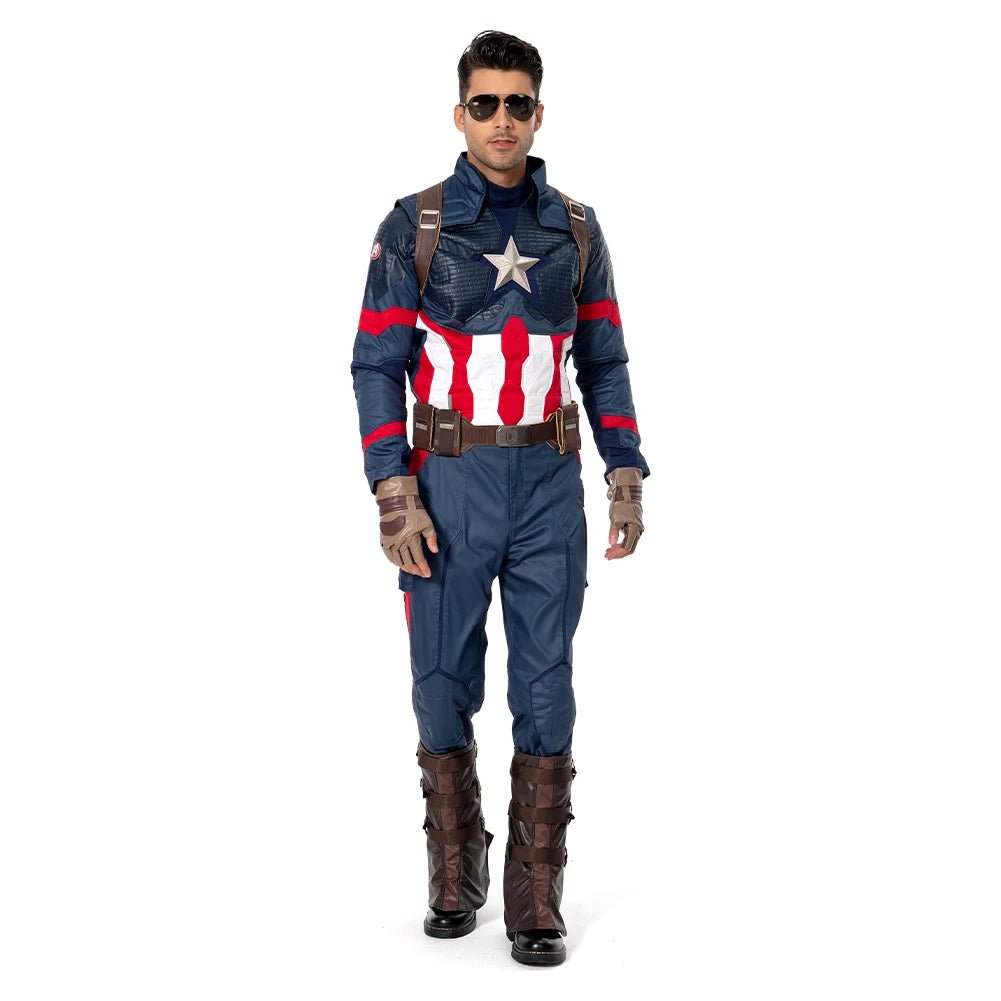Fantasia Captain Cosplay Steve Costume America Disguise for Adult Men Clothes Superhero Outfits Halloween Carnival Party Suit