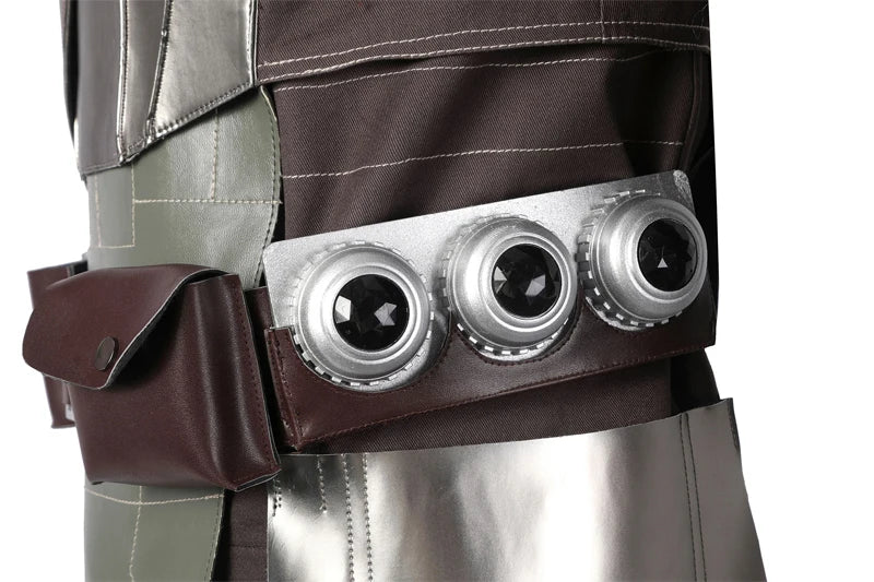 Adult Man Mandalo Cosplay Costume Halloween Din Djarin Leather Cosplay Outfit   Battlesuit Costume Vest Hand Guard Accessories
