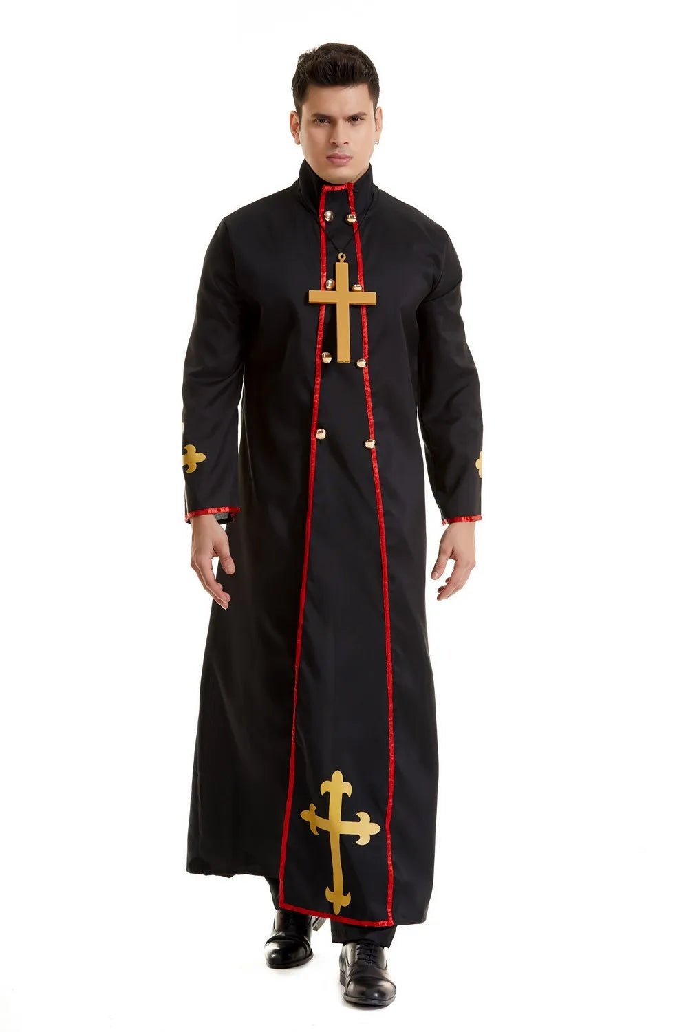 Horror Priest Robe Missionary Priest Cosplay Costumes Halloween Carnival Terror Father Black Robe Men Godfather Cosplay Dress up