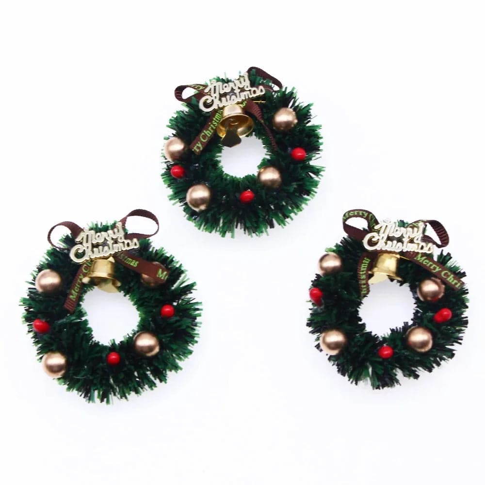 6PcDollhouse Christmas Wreaths Fall Berry Artificial Wreath Pendant Home Windows Fireplace Kitchens Miniature Scene Model Access