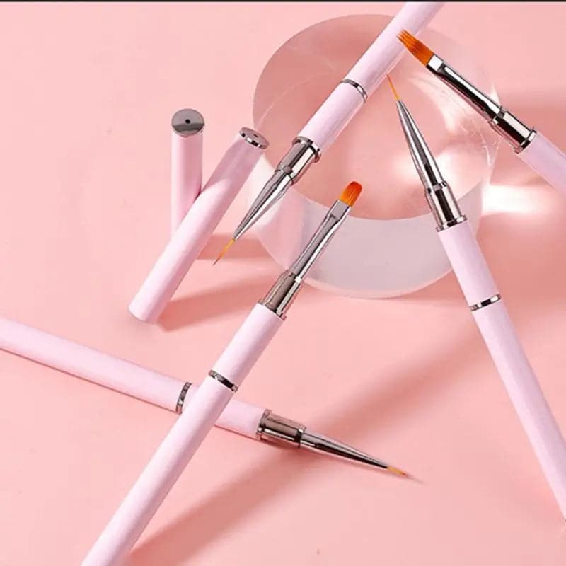 Dual-ended Nail Brush Acrylic Nail Art Brushes Professional Stripe Painting Drawing Pen UV Gel Extension Brush DIY Manicure Tool