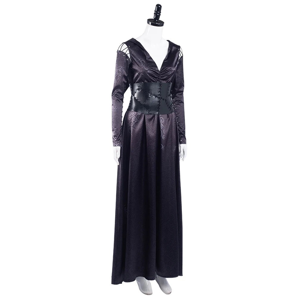 Bellatrix Movie Lestrange Cosplay Costume Black Dress Adult Women Girls Fantasy Outfits Halloween Carnival Party Disguise Suit
