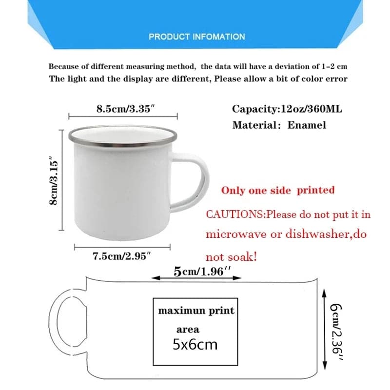 Personalized Crown Coffee Mug - Custom Enamel Mugs