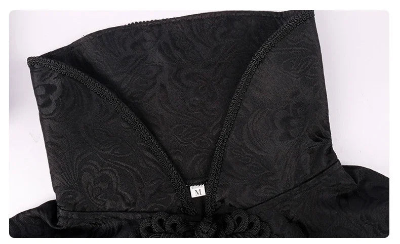 Cosplay Halloween Medieval Men's Steampunk Noble Gothic Long Cloak Big Hem Vampire Cape Darcula Poncho Carnival Dress Up Party