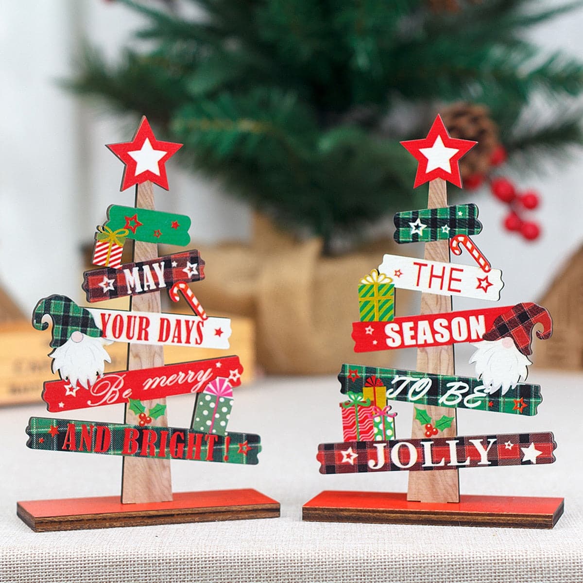 DIY Desktop Christmas Tree Wooden Signs Christmas Decorations 2023 for Home Table Decor Navidad Natal Noel Gifts New Year 2024