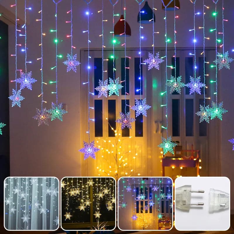 4M Christmas Lights Snowflake String Lights Fairy Lights Waterproof Star LED Lamp for Home Christmas Tree Garden Decor New Year