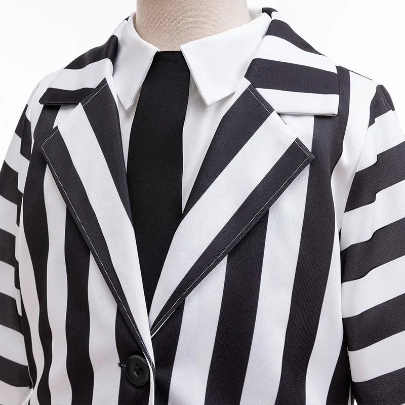 Kids boys Beetle 2 Coat Suit Cosplay Children Boys Girls Striped Top Pants Costume Halloween Carnival Dress Up Party Costume