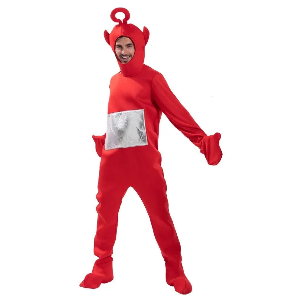 Cosplay Costume for Adult Jumpsuit Headgear Funny Tinky Winky Dipsy Laa-Laa Po Halloween Carnival Costume Clothes