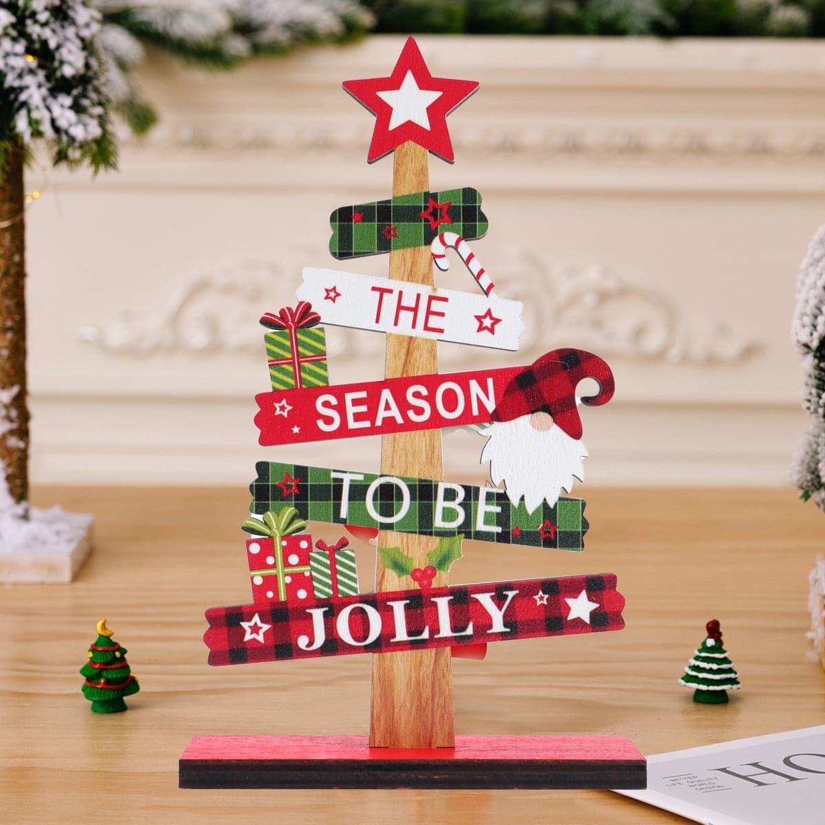 DIY Desktop Christmas Tree Wooden Signs Christmas Decorations 2023 for Home Table Decor Navidad Natal Noel Gifts New Year 2024