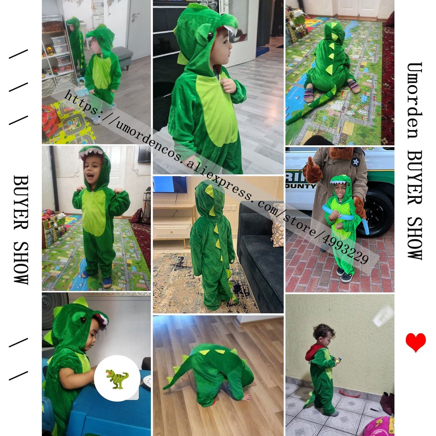 Cute Kids Dinosaur Kigurumi Costume: Cosplay Boys Child