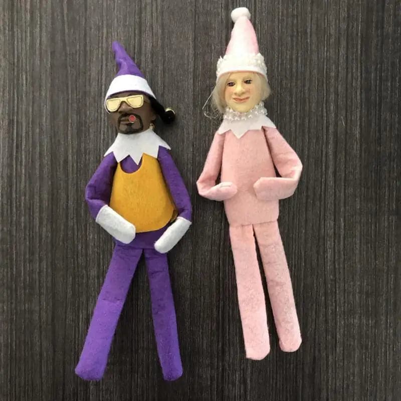 Christmas Elf Doll Snoop on A Bent Xmas Tree Hanging Pendant Doll Table Shelf Home Party Decoration New Year Christmas Gift Toy