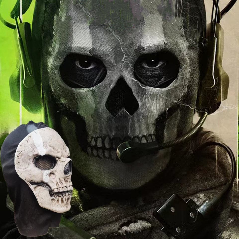 Unisex Horror Halloween Skull Mask - Call of Duty Latex Headgear Cosplay