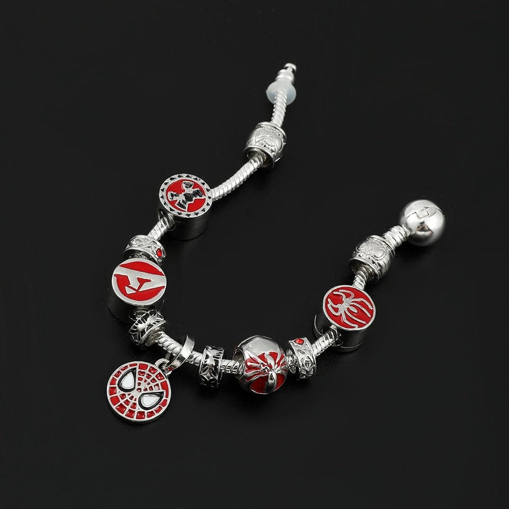 Marvel Superhero Spiderman Charm Bracelet Avengers Enamel Charm Pendant Bangles Trendy Women Hand Chain Accessories Gifts