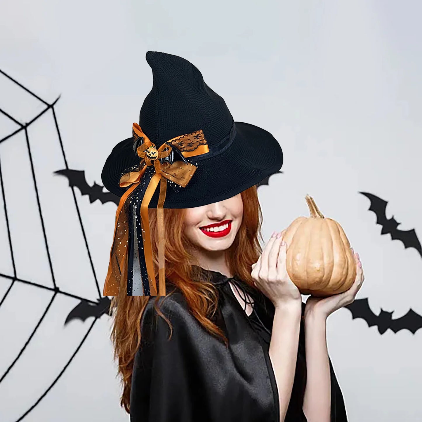 Halloween Lolita Rose Big Bow Little Witch Hat Witch Hat Headpiece Party Decorations For Women Fast Shipping