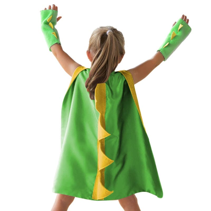 Dinosaur Costume Cape with Gloves: Kids Halloween Cosplay