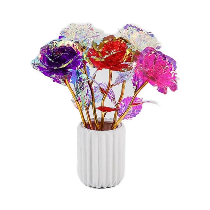 24k Gold Foil Flower Gift Box - Eternal Rose Colorful Galaxy