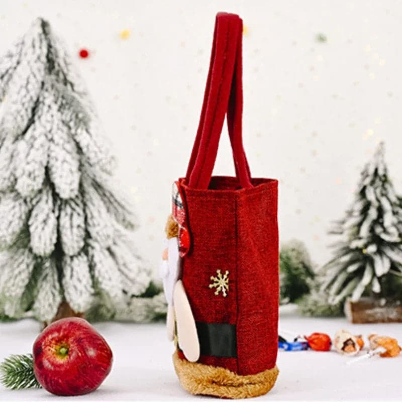 2PCS Christmas Tote Bags Children Gift Bags Candy Bags Snowman Fawn Gift Bags Storage Bags Christmas Decorations