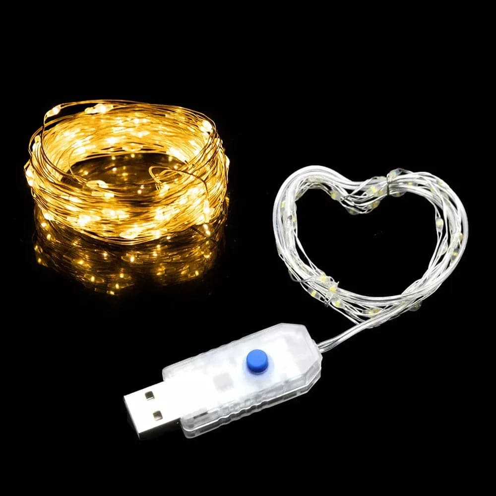 1/2/3/5/10M LED Copper Wire String Lights USB Fairy Lights Garland Lamps for Festival Wedding Party Outdoor Christmas Decoration