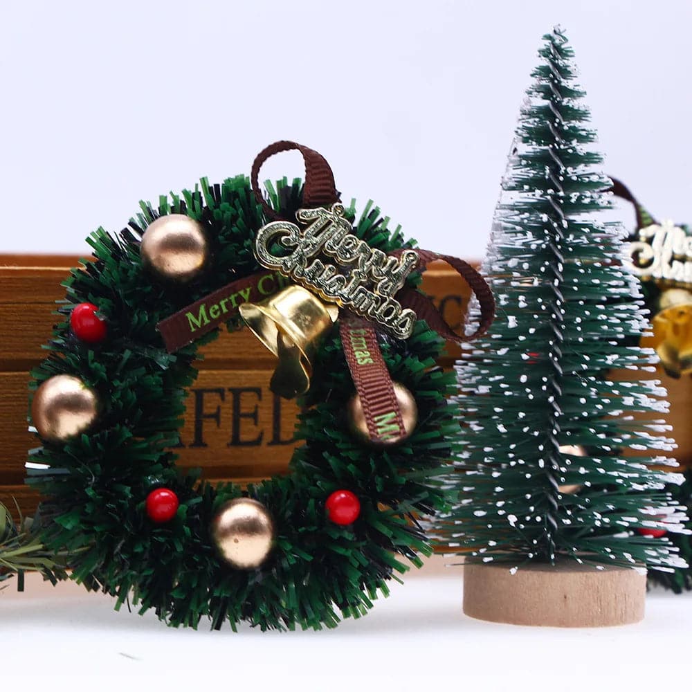 6PcDollhouse Christmas Wreaths Fall Berry Artificial Wreath Pendant Home Windows Fireplace Kitchens Miniature Scene Model Access