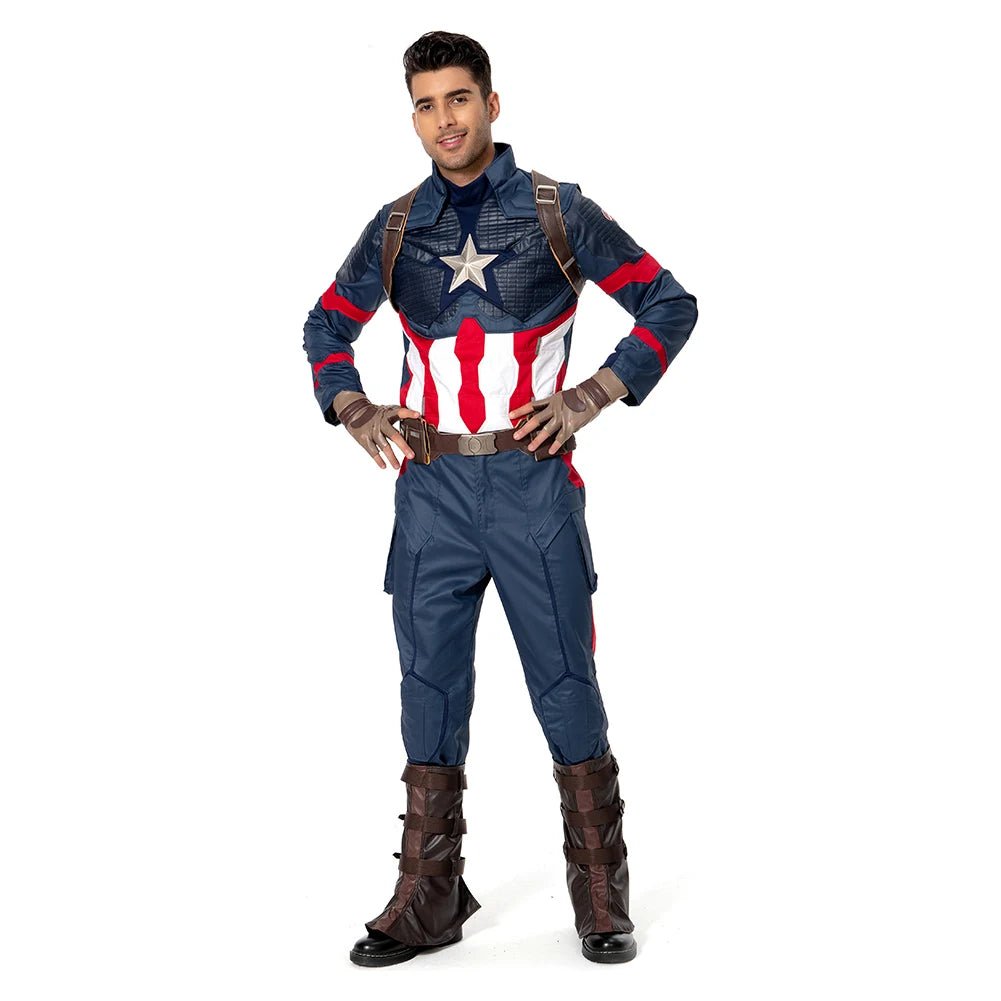 Fantasia Captain Cosplay Steve Costume America Disguise for Adult Men Clothes Superhero Outfits Halloween Carnival Party Suit