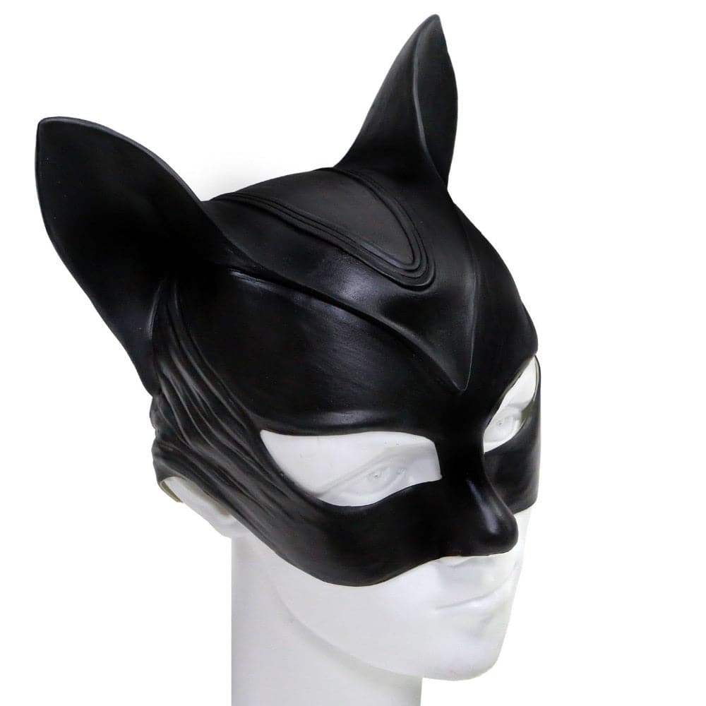 Sexy Cat Woman Selina Kyle Latex Mask Superhero Movie Cosplay Costume Halloween Party Masks