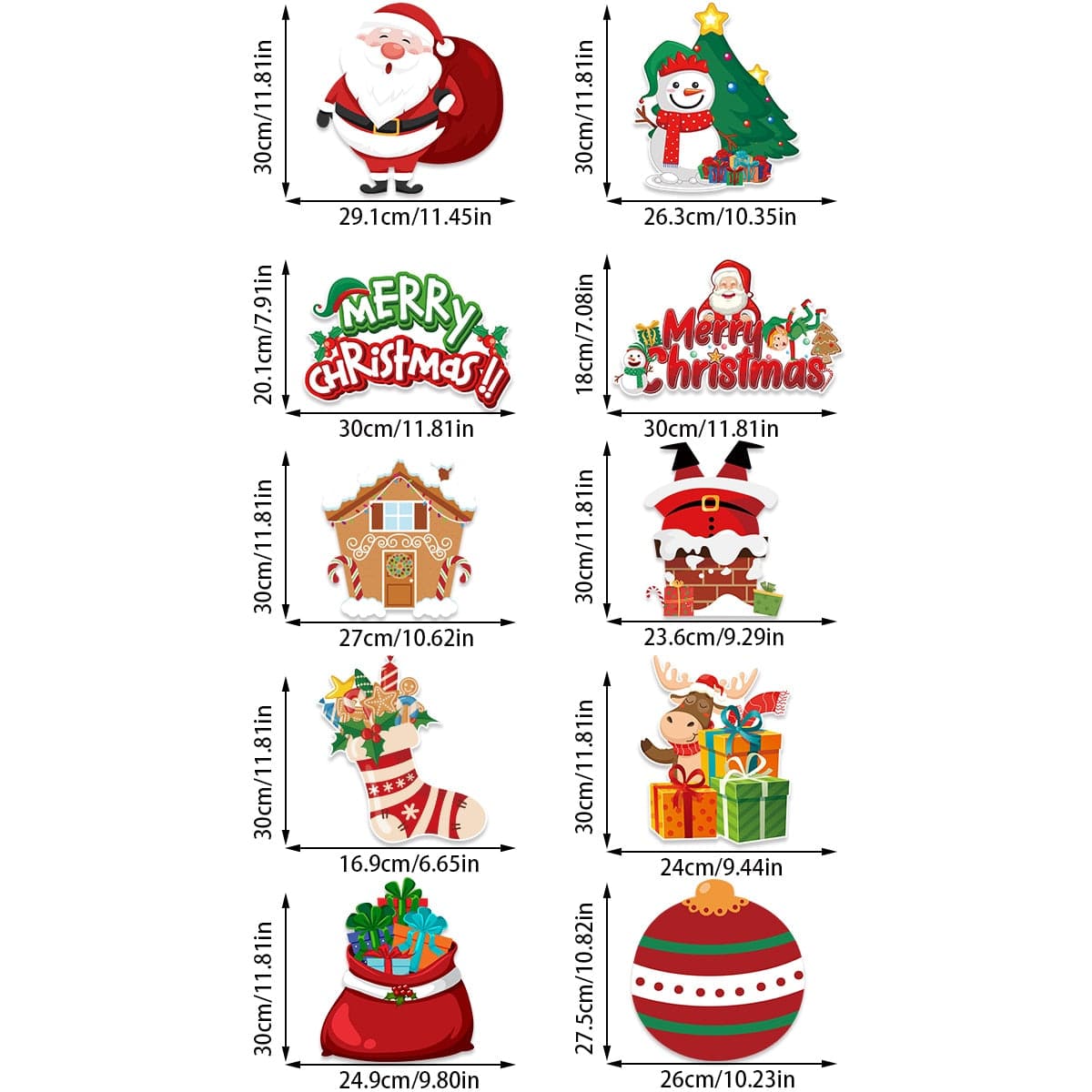 Merry Christmas Door Hanging Banner Santa Claus Snowman Couplet Xmas Hanging Decoration for Home Yard Front Door Navidad