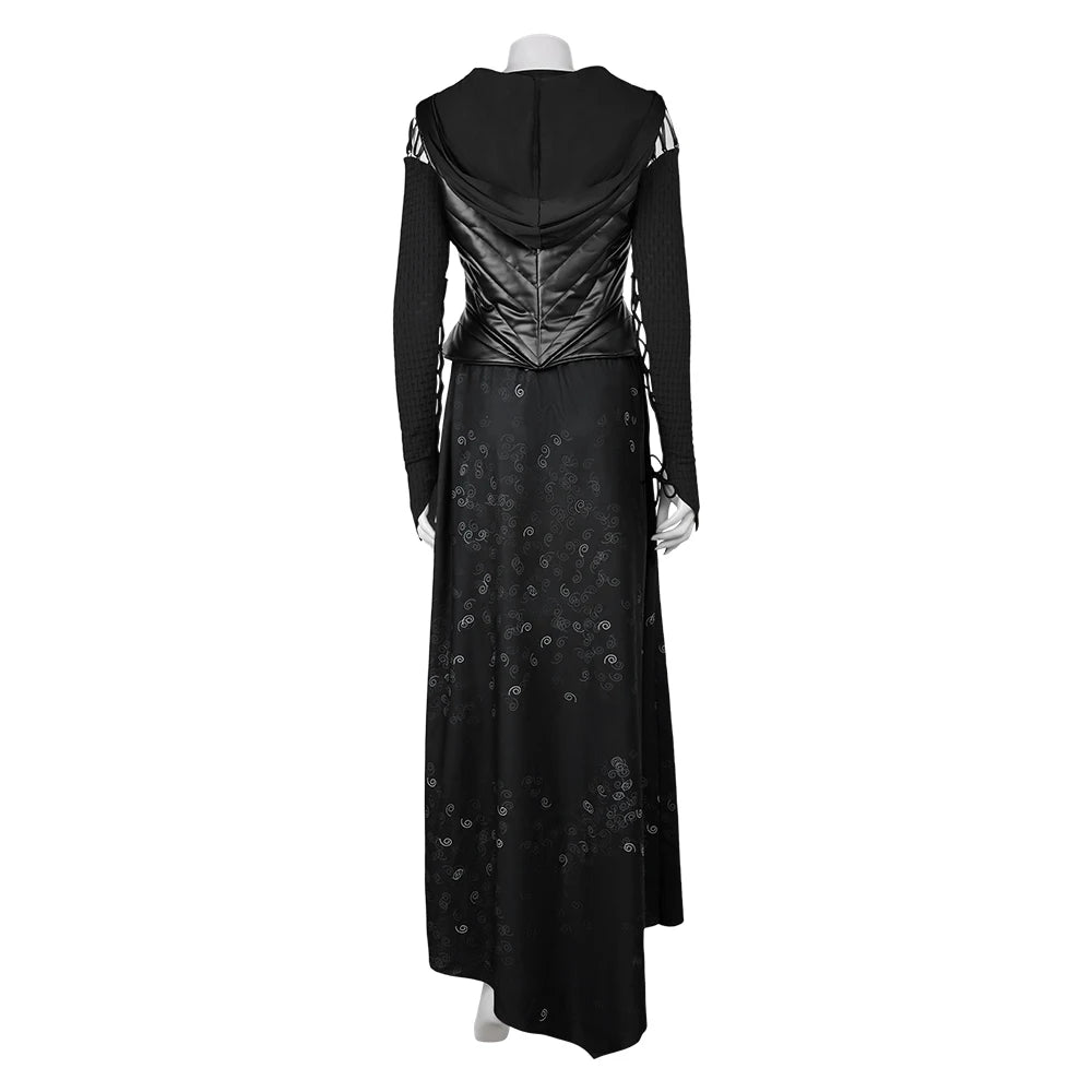Bellatrix Movie Lestrange Cosplay Costume Black Dress Adult Women Girls Fantasy Outfits Halloween Carnival Party Disguise Suit