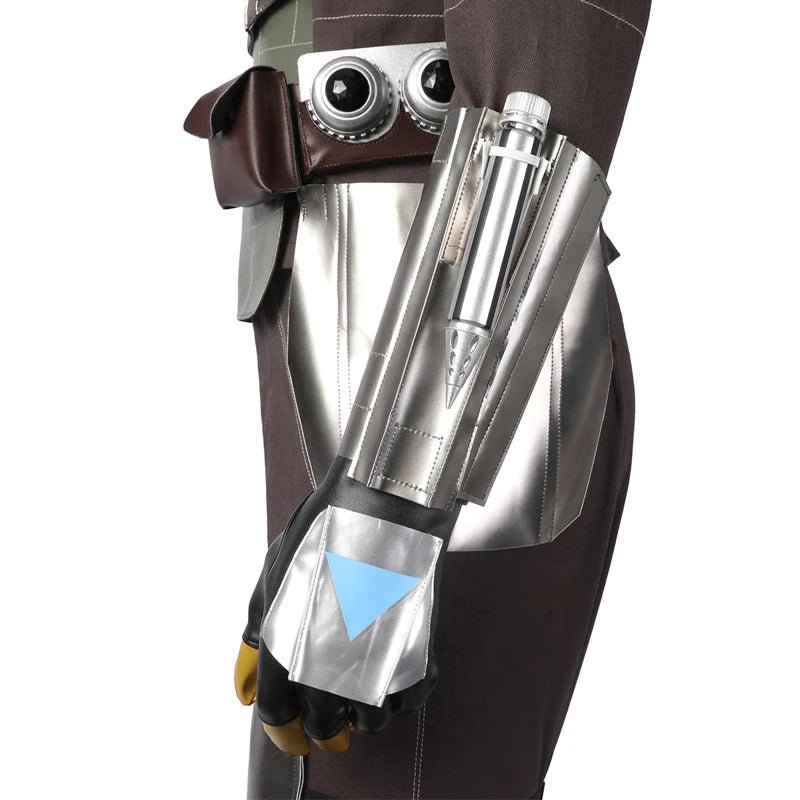 Adult Man Mandalo Cosplay Costume Halloween Din Djarin Leather Cosplay Outfit   Battlesuit Costume Vest Hand Guard Accessories