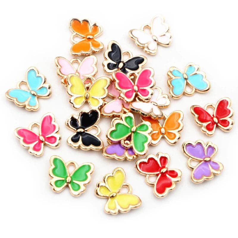 Butterfly Pendant Jewelry for Valentine Day - Enamel Alloy Charms Jewelery