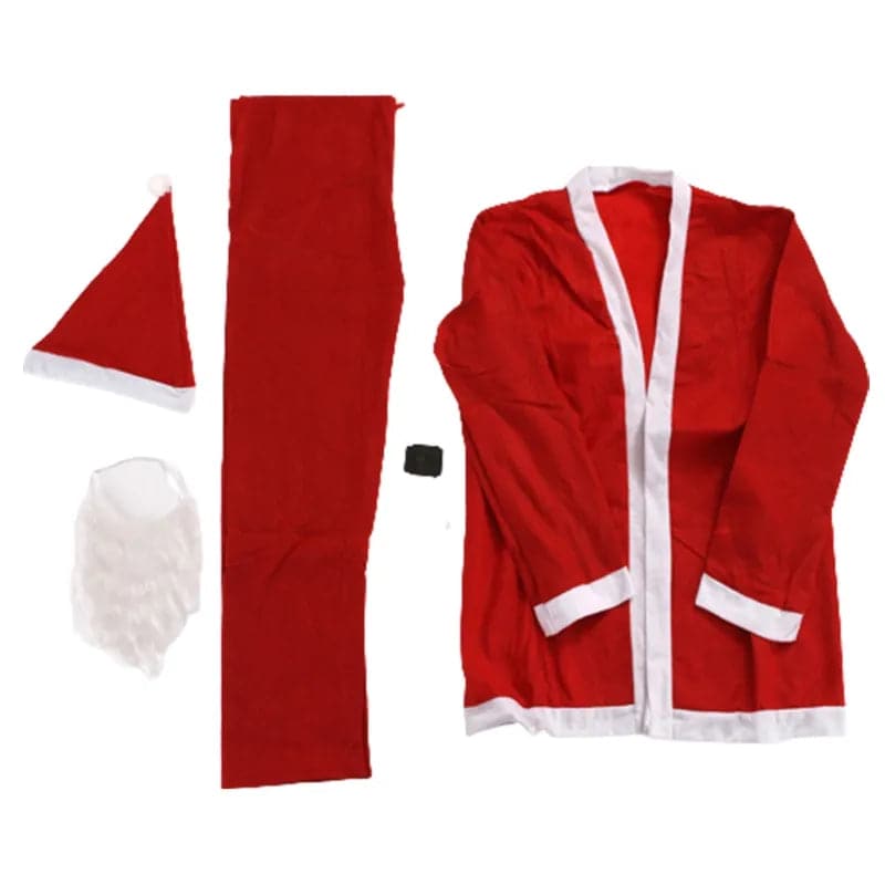 5 Kit Adult XMAS Santa Claus Costume for Men Women Cosplay Masquerade Circus Funny Party Carnivals Performance Clothing