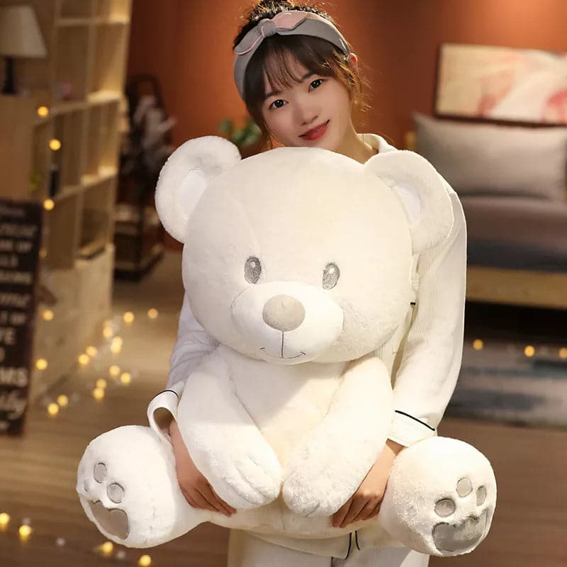 Huggable Stuffed White Teddy Bear